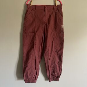NEW Women’s American Eagle 12R 31W Baggy Jogger High Rise Stretch Maroon